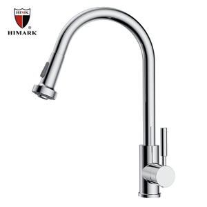 HIMARK Chrome Single Handle Kitchen Sink Faucet with Pull Out Sprayer