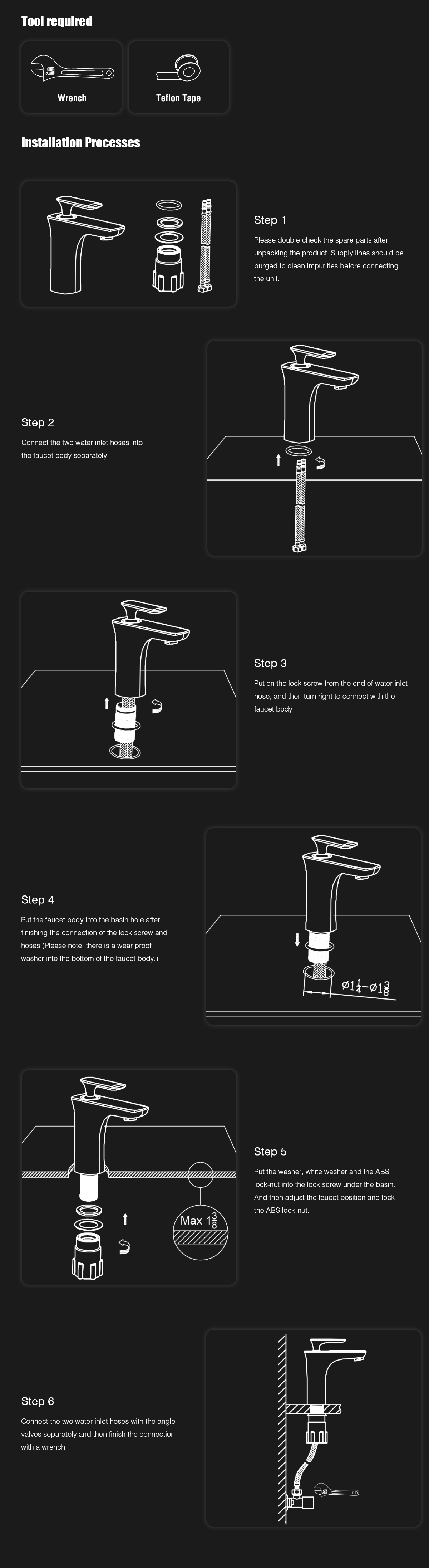 bathroom faucet Installation guide 