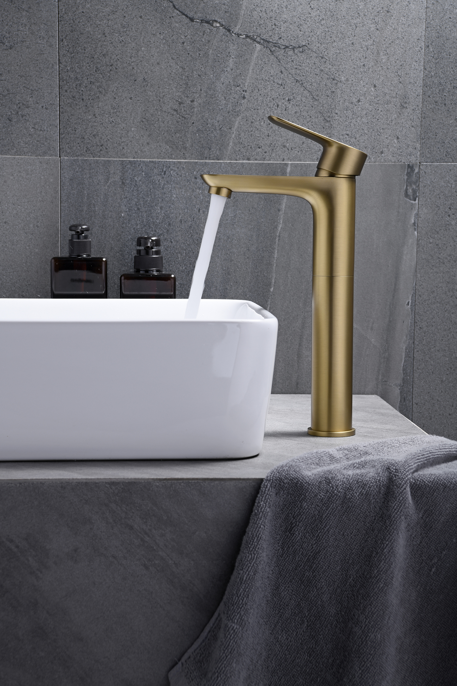 brushed gold bathroom faucet