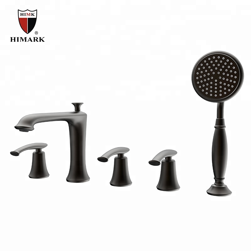 HIMARK bathroom deck mounted 5 holes bath and shower faucet with shower