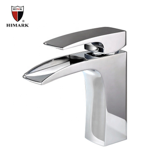 HIMARK contemporary chrome one hole waterfall basin faucet for bathroom sink
